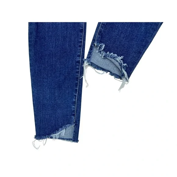 FRAME Le Skinny de Jeanne Jeans Women 29 Blue Excellent Raw Staggered Hem Astell - Picture 3 of 8